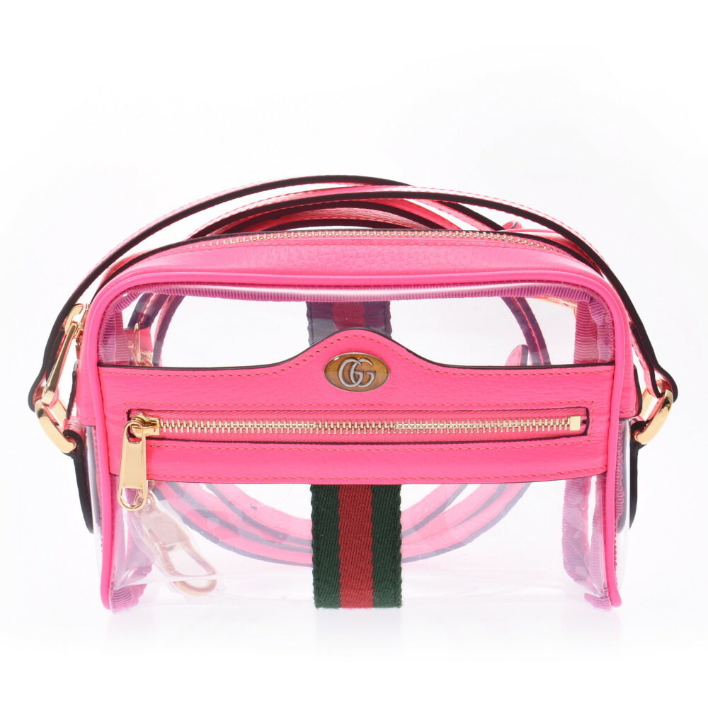 GUCCI Ophidia Clear Crossbody Bag Pink Vinyl Shoulder